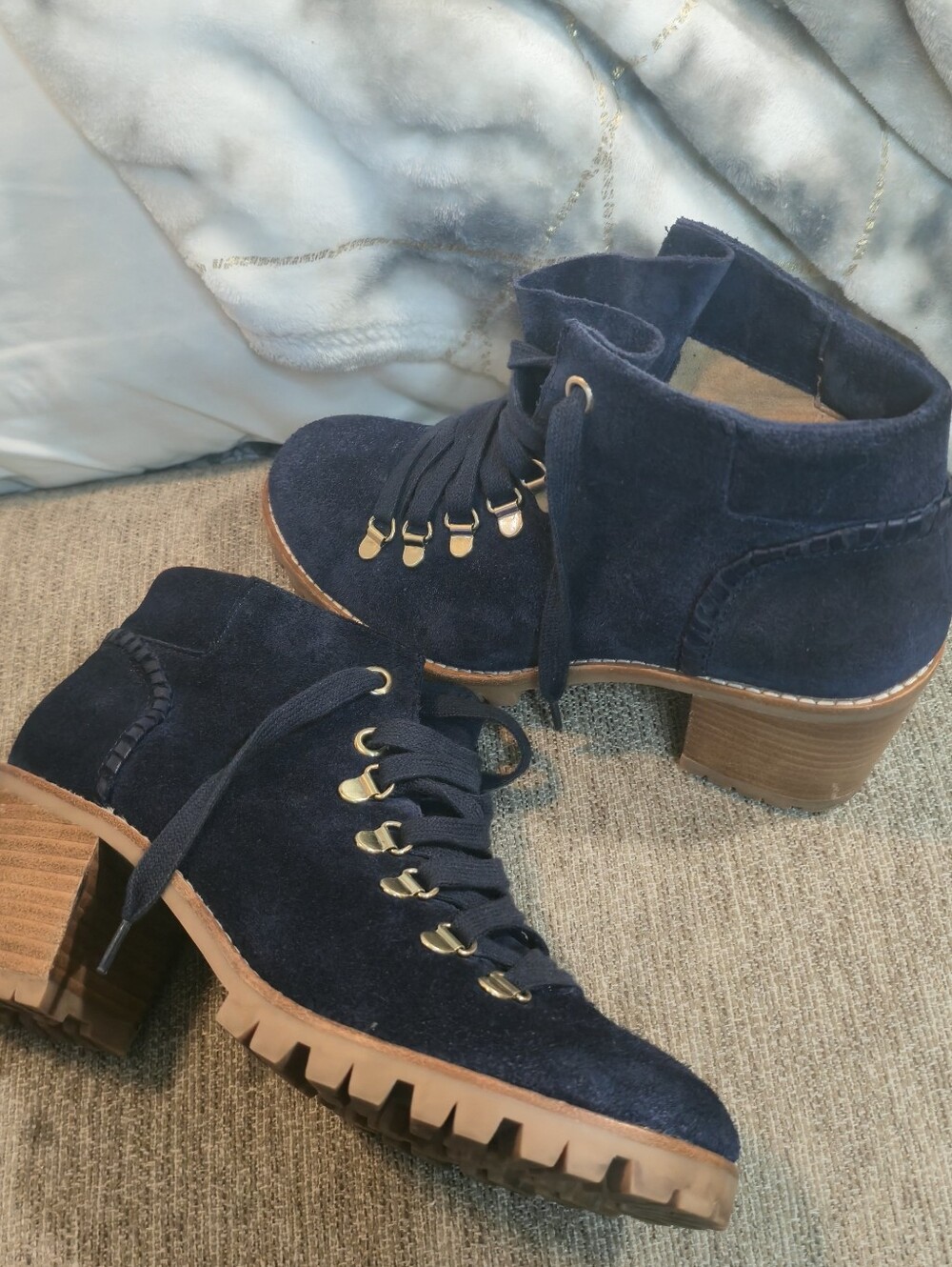 Jack Rogers Navy Leather Ankle Boots Women’s Size 7